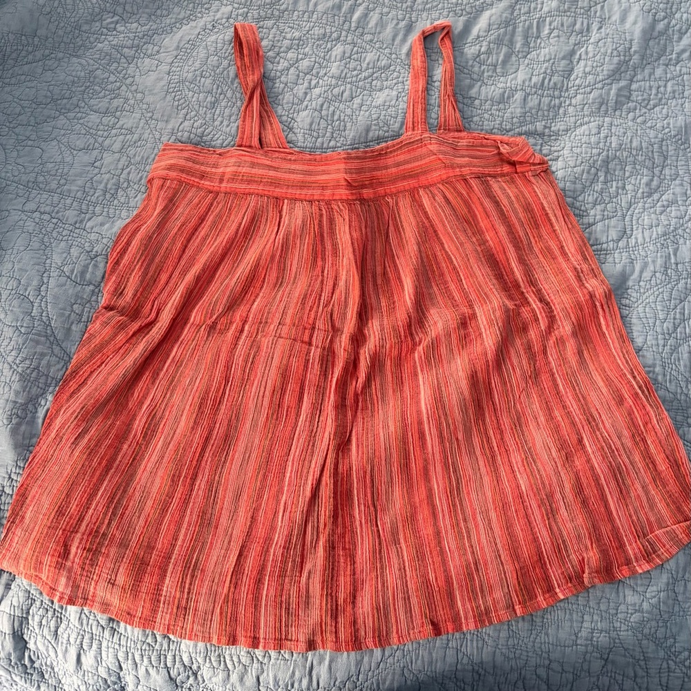 Old Navy Size L Gauzy Coral Striped Cami